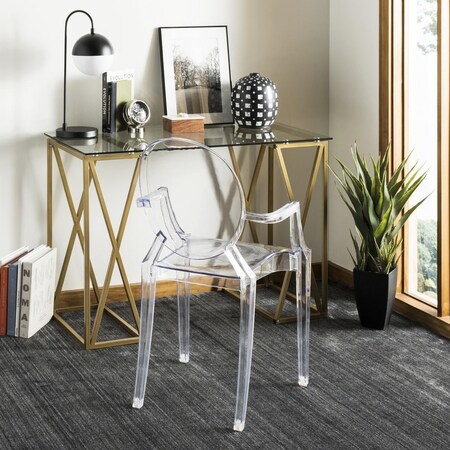 Safavieh Theresa Glass Top Desk, Clear & Gold DSK2202A